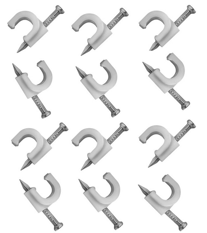 Imagem do Kit 100 Grampo Fixa Fio Cabo Coaxial Miguelo 6mm Prego Sfor