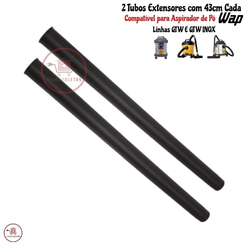 Imagem do 2 Tubo Prolongador Aspirador De Po Wap Gtw 10 12 20 30 Inox