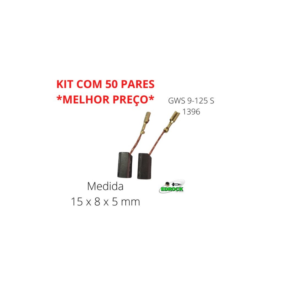 Imagem do Escovas De Carvao Para Esmerilhadeira Bosch Gws 9 125 S Kit Com 50 Pares