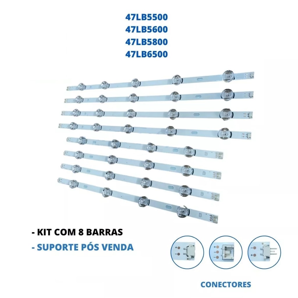 Imagem do Kit Barras Led 47lb5500 47lb5800 47lb5600 Nova Aluminio