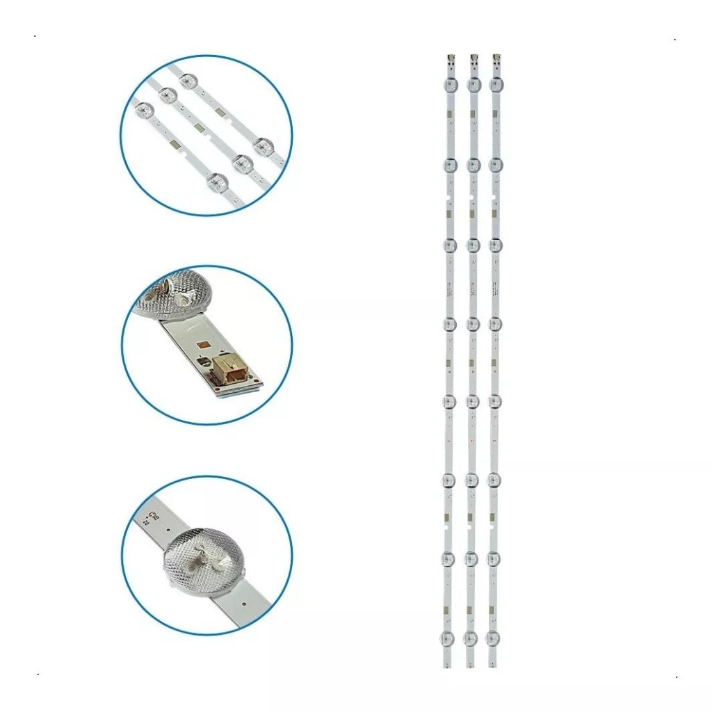 Imagem do Kit 3 Barras De Led Tv Samsung Un40j5200ag Un40j5200 Barramento Premium Alta Qualidade