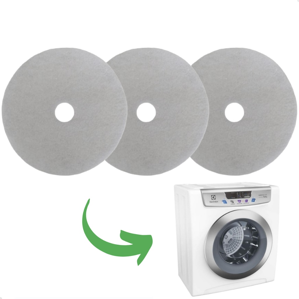 Imagem do Kit 3 Filtros Fiapos Secadora Svp10 Svp11 Electrolux Original