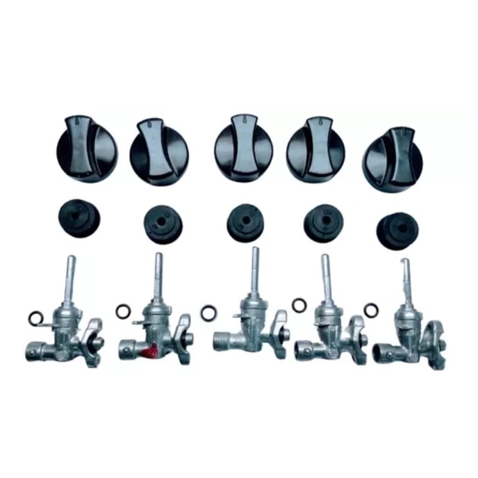 Imagem do 5 Botao E 5 Registro Fogao Cooktop Fischer Tripla Chama 1743