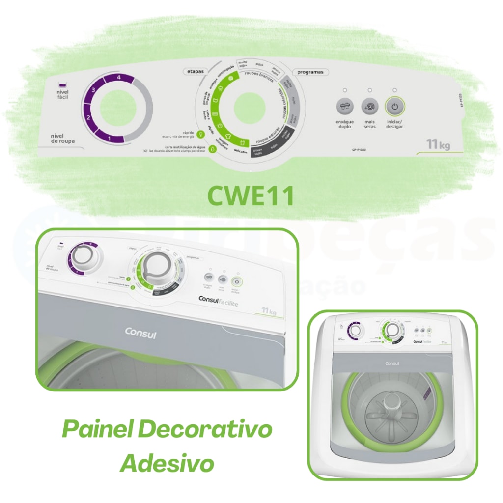 Imagem do Painel Decorativo Adesivo Compativel Lavadora Consul Facilite Cwe11