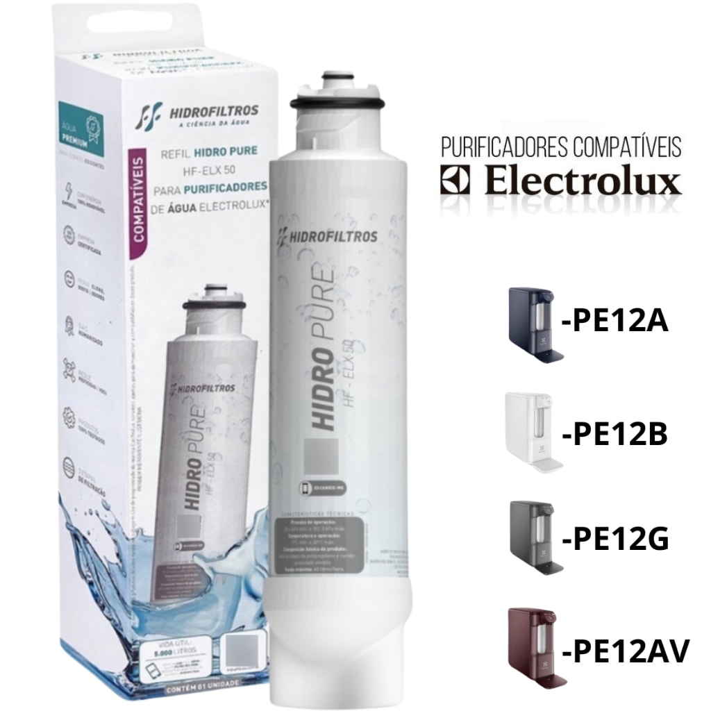 Imagem do Kit 1 Ou 2 Refil Vela Compativel Para Purificadores Electrolux Acqua Pure Pe12a Pe12b Pe12g Pe12av