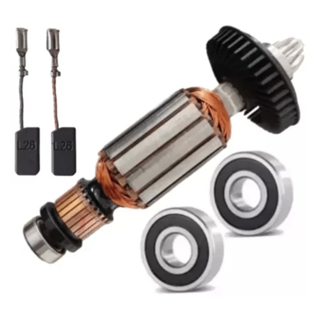 Imagem do Kit Induzido Rotor 220v Rolamentos Escovas P Gws 850 Esmerilhadeira Bosch
