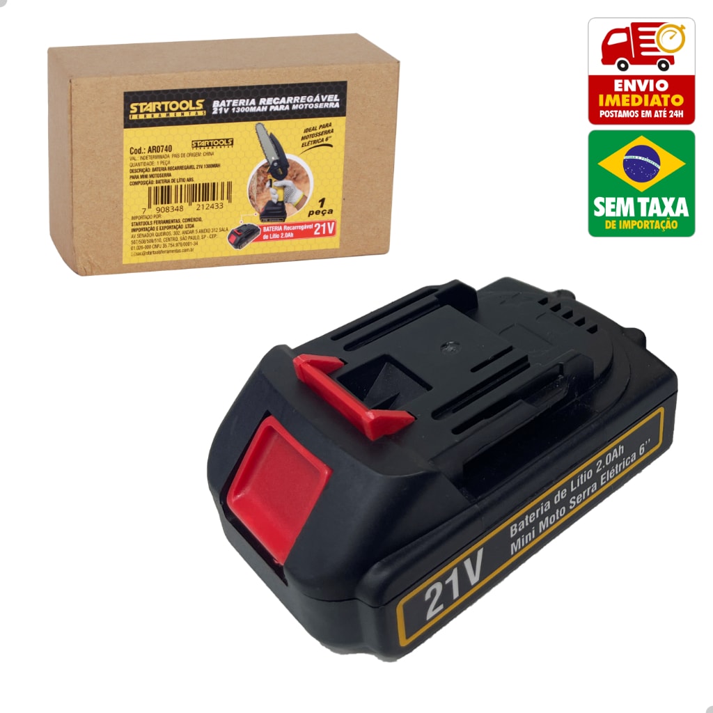 Imagem do Bateria Recarregavel Bivolt 21v 1300mah Mini Motosserra Startools Ar0740