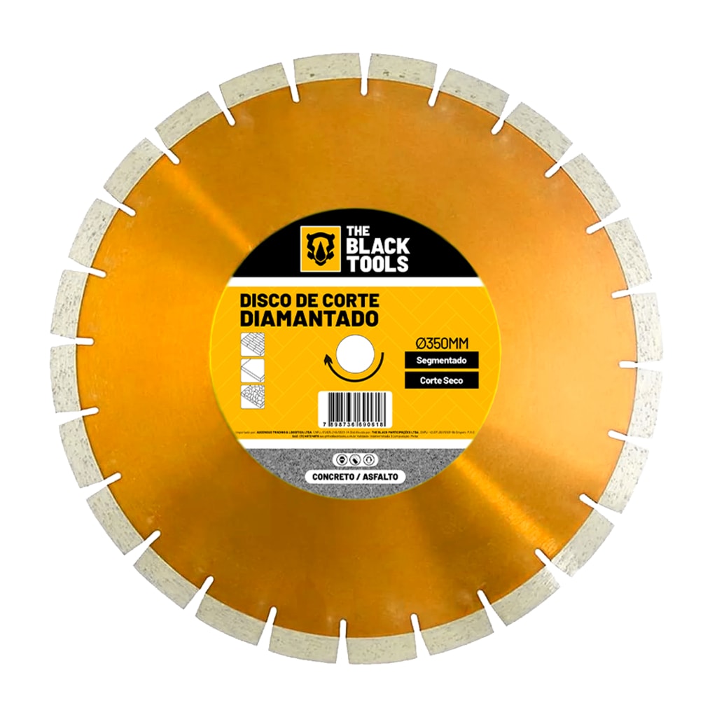 Imagem do Disco De Corte Diamantado Para Asfalto 14 Polegadas 350x25 4 Mm The Black Tools