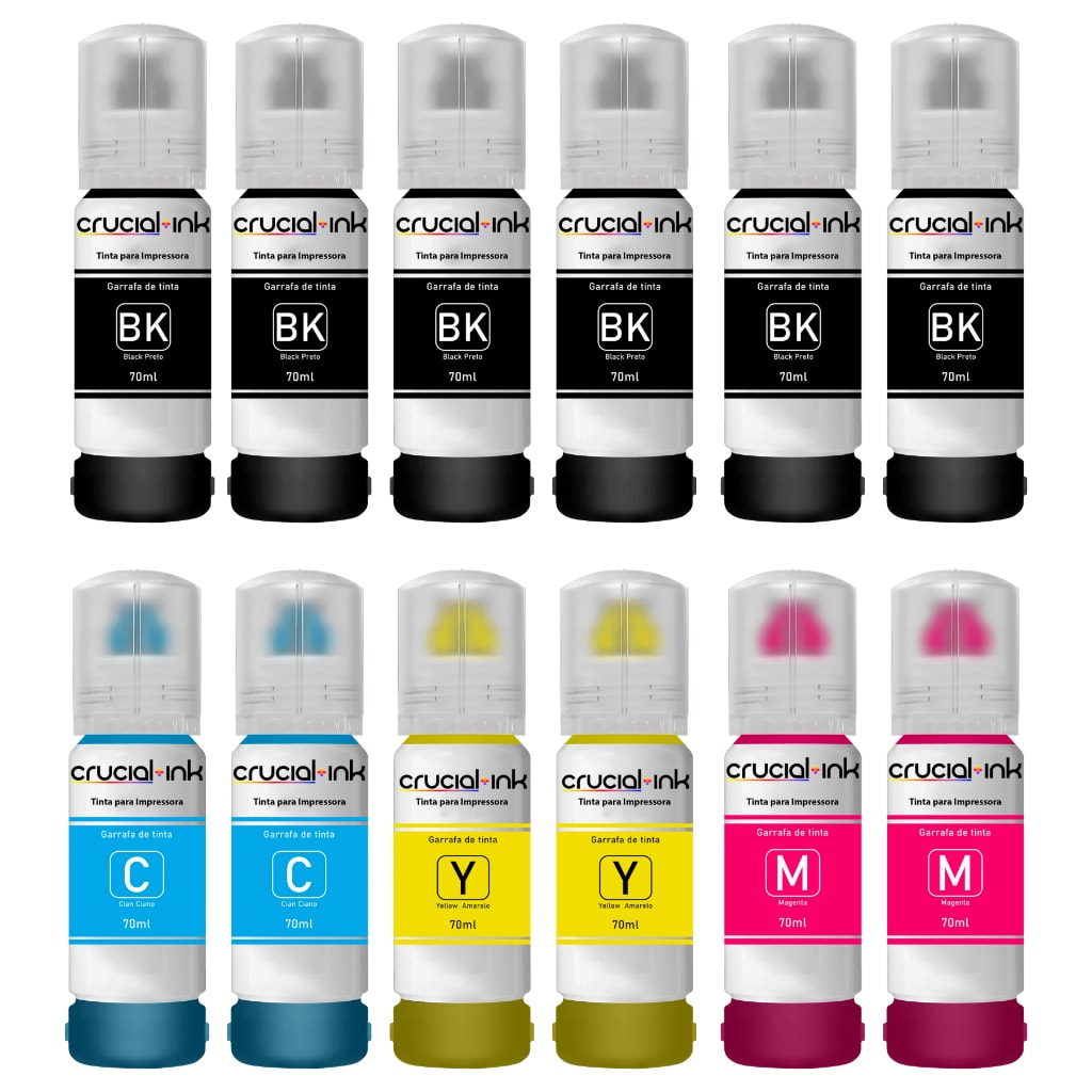 Imagem do Kit 12 Refil Compativel Para Epson L3110 L3250 L3150 L3210 L5590 L1250