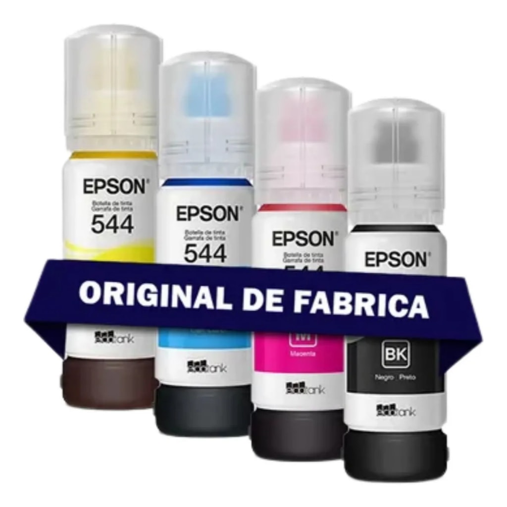 Imagem do Kit De 4 Tintas Epson T544 Para Impressoras Epson L3210 L3250 L3150 L3110 L5190 L1110 L3160