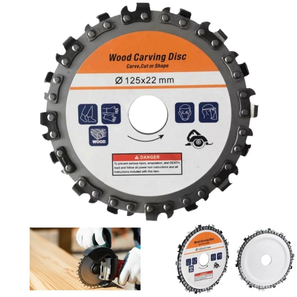 Imagem do Disco De Corte Corrente De Motoserra 16 Dentes 115mm P Esmerilhadeiras Eletricas Envio Imediato