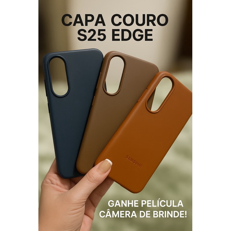 Imagem do Capa Couro Samsung S25 Edge Com Magsafe Premium Forrada