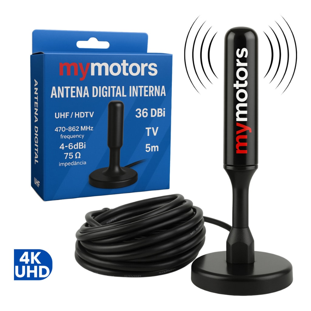 Imagem do Antena Digital 5m 4k Hd Hdtv Uhf Para Tvs Smart Lg E Samsung