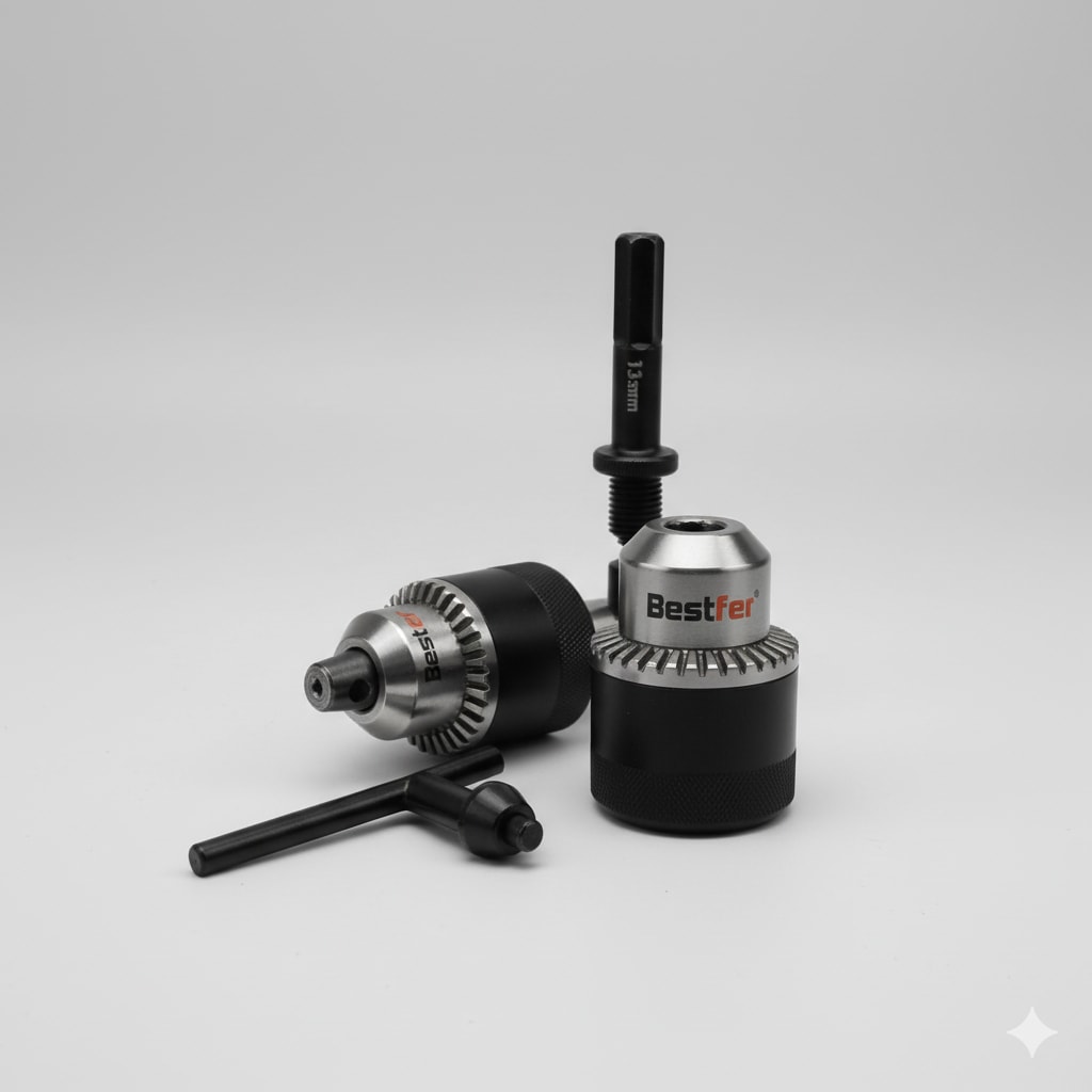 Imagem do Kit Mandril 13mm Profissional Com Chave E Adaptador Sds Para Furadeira Rosca 1 2 Bestfer