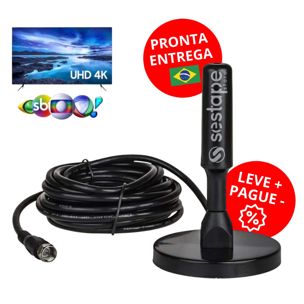 Imagem do Antena Digital 5m 4k Hd Hdtv Uhf Para Tvs Smart Lg Samsung Tcl