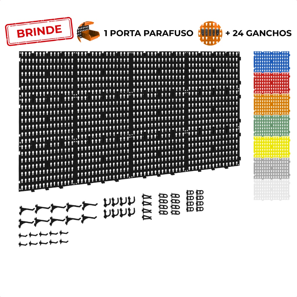 Imagem do Painel Suporte Porta Ferramentas Organizador Parede Perfurado 118x52 Brindes
