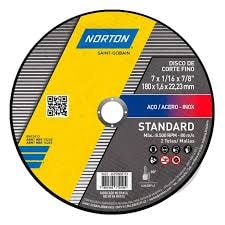 Imagem do Disco Corte 180 0x1 6x22 23 Standard Norton 10 Unidades