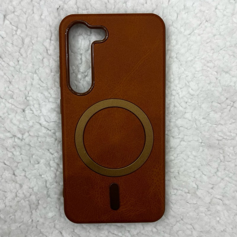 Imagem do Capa Premium Couro Magnetica Magsafe P Samsung Galaxy S23 Marrom Elegante