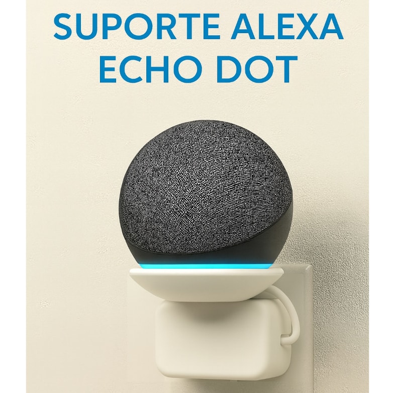 Imagem do Suporte Para Alexa Echo Dot 4 Amazon Tomada Compartimento Para Fios
