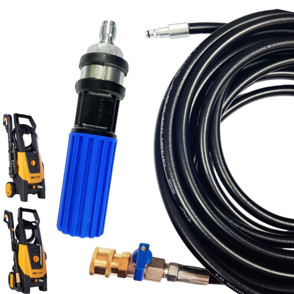 Imagem do 08 Metros Mangueira Com Registro Engate Rapido Bico Curto Para Wap Combate Turbo 2600