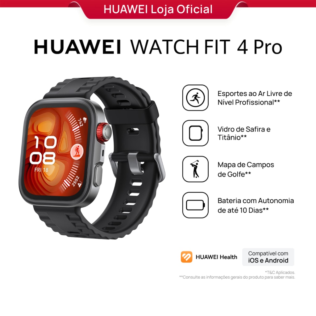 Imagem do Huawei Watch Fit 4 Pro Smartwatch Relogio Esportes Ao Ar Livre De Nivel Profissional