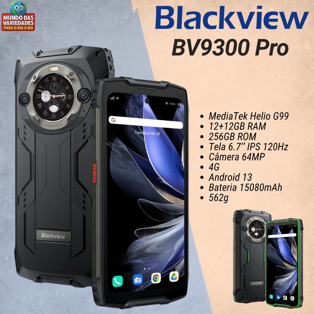 Imagem do Blackview Bv9300 Pro Dual Chip 12gb 12gb Ram 256gb Bateria 15080mah