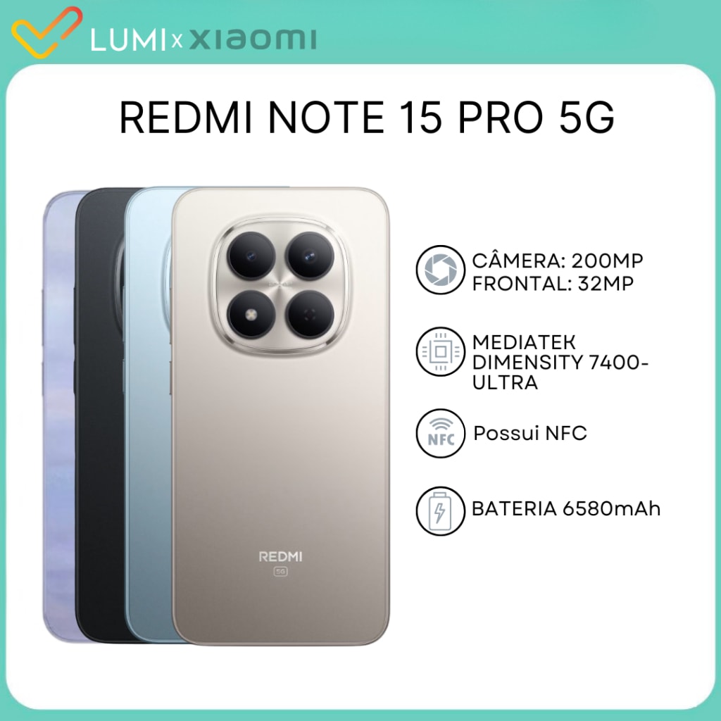 Imagem do Xiaomi Redmi Note 15 Pro 5g Camera 200mp Versao Global 256gb 8gb Ram Mediatek Dimensity 7400 Ultra