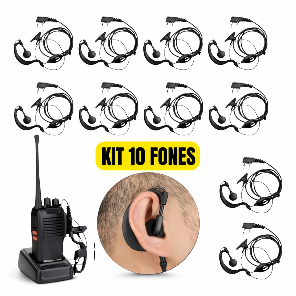 Imagem do Kit 10 Fone De Ouvido De Radio Comunicador Baofeng 777s Uv5r