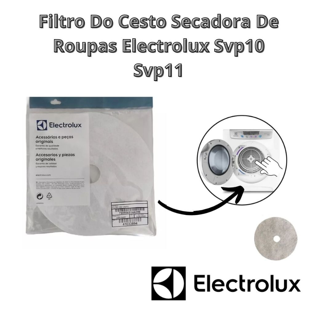 Imagem do 02 Filtros Do Cesto Secadora De Roupas Electrolux Svp10 Svp11