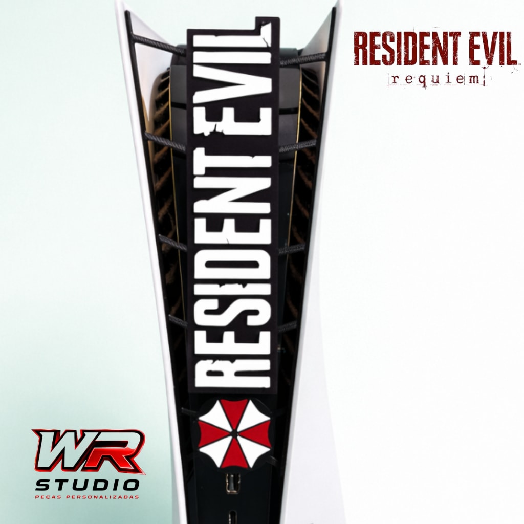 Imagem do Grade Decorativa Ps5 Resident Evil Requiem Acessorio Geek De Luxo