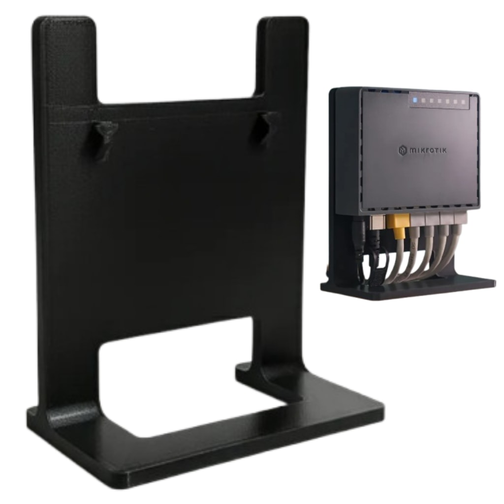 Imagem do Suporte Router Mikrotik Rb750gr3 Hex Organizador Vertical Mesa