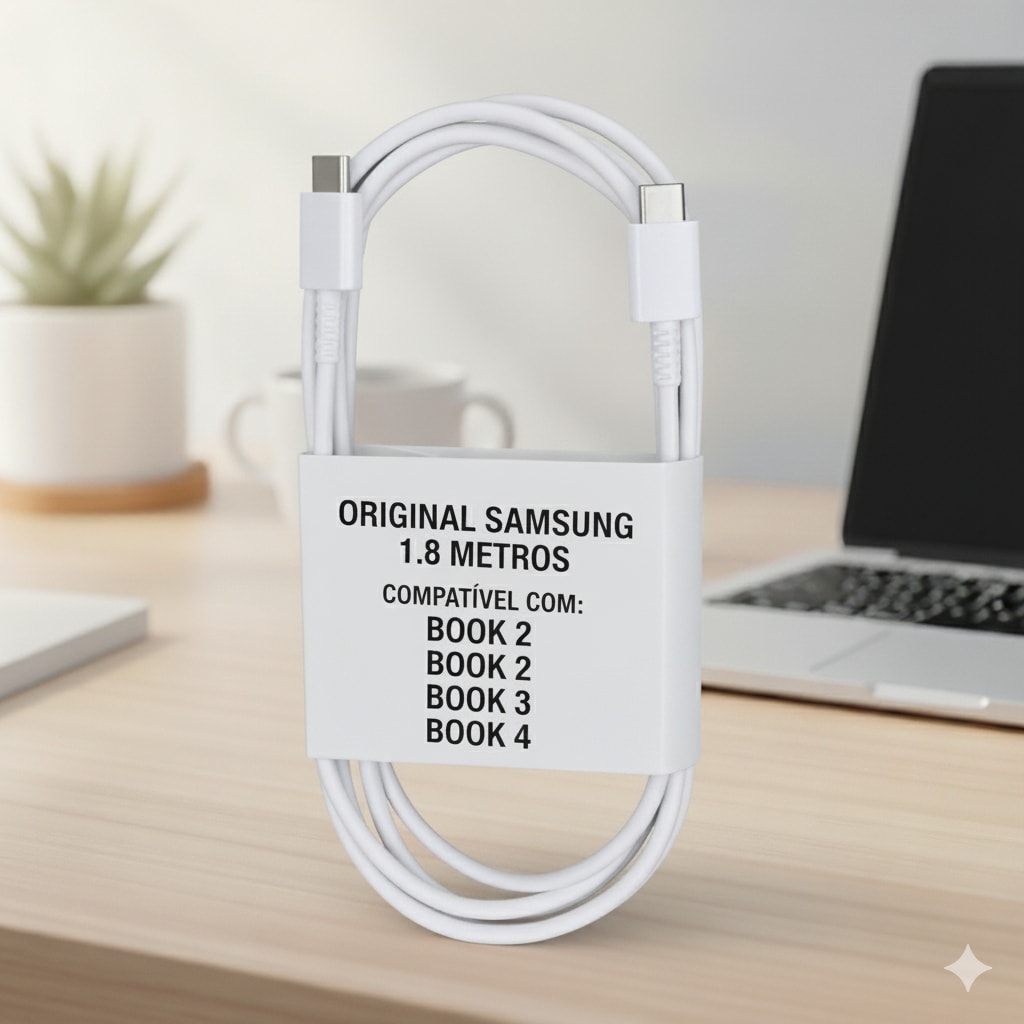 Imagem do Cabo Original Samsung Tipo C 1 8m Galaxy Book Gopro Chromebook 4