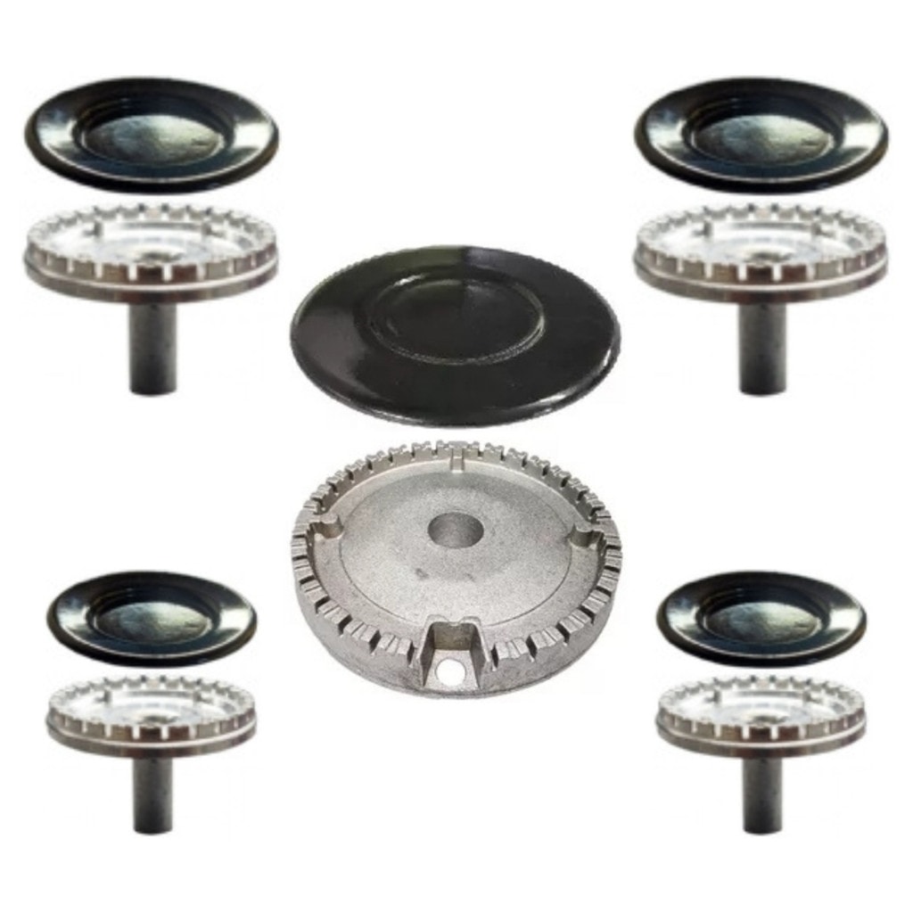 Imagem do Kit Queimadores Espalhadores Fogao Atlas Atenas Glass 5 Bocas 1g 2m 2p Original