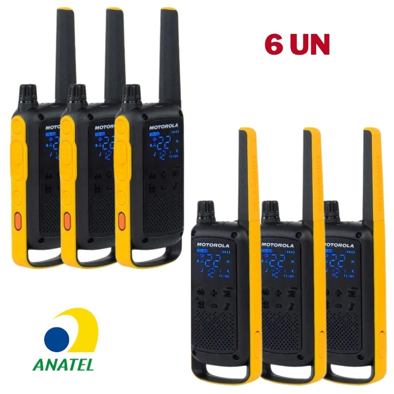 Imagem do Kit 6x Radio Comunicador Motorola T470br 35km Ht Talkabout