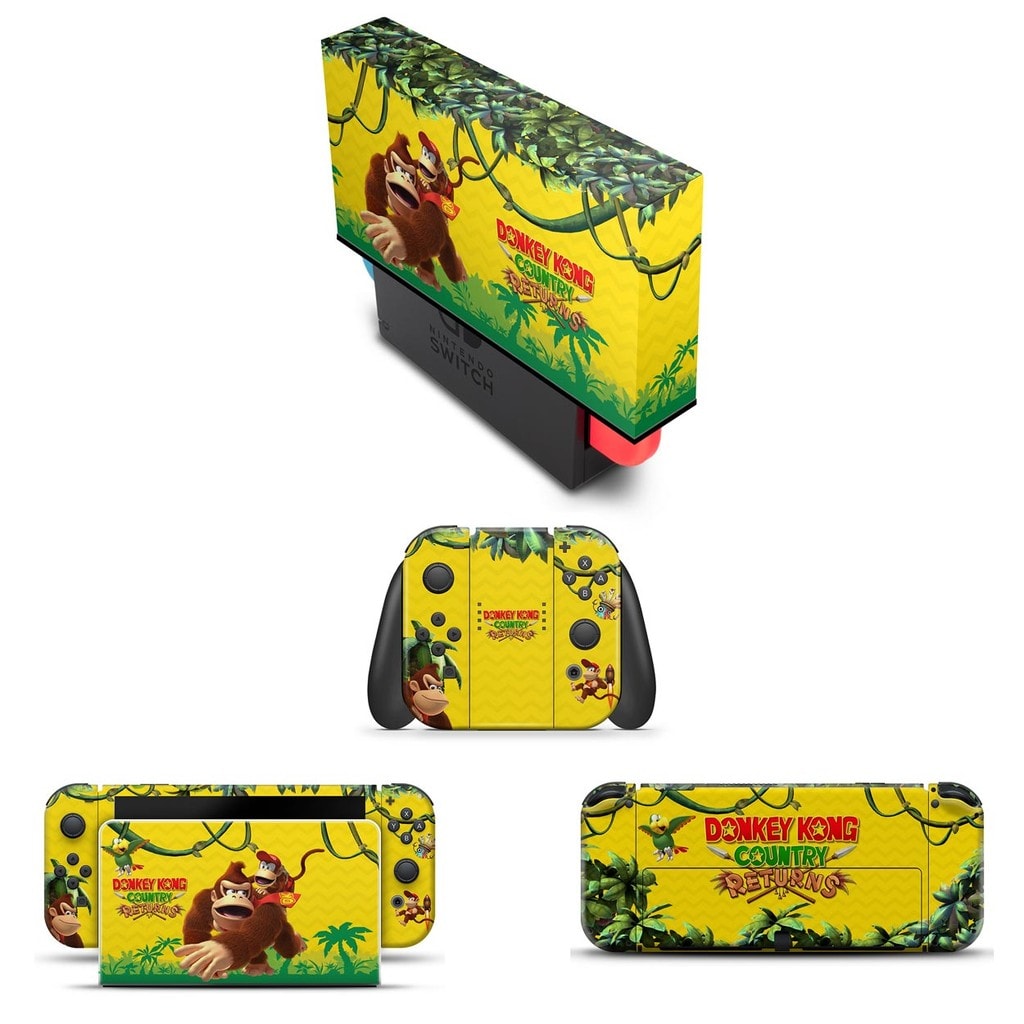 Imagem do Capa Anti Poeira E Skin Nintendo Switch Oled Donkey Kong Country Returns