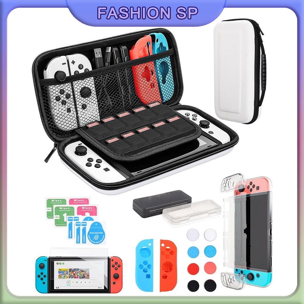 Imagem do Nintendo Switch Oled Storage Bolsa Protetor Caso Conjunto De Filme Temperado