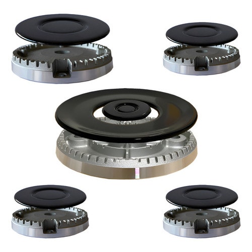 Imagem do Kit Queimador E Espalhador Para Cooktop Fischer 5 Bocas Tripla Chama