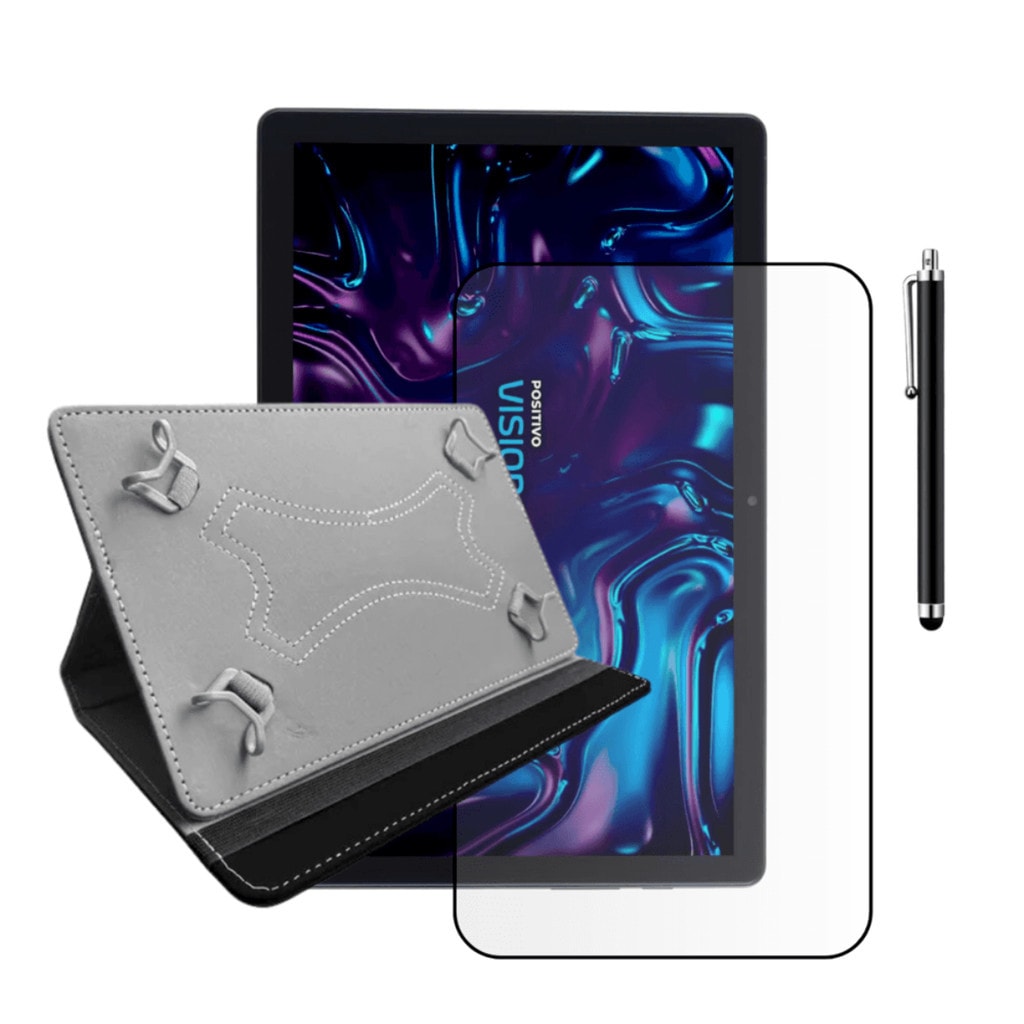 Imagem do Kit Capa Pelicula Hidrogel Caneta Para Positivo Vision Tab 10