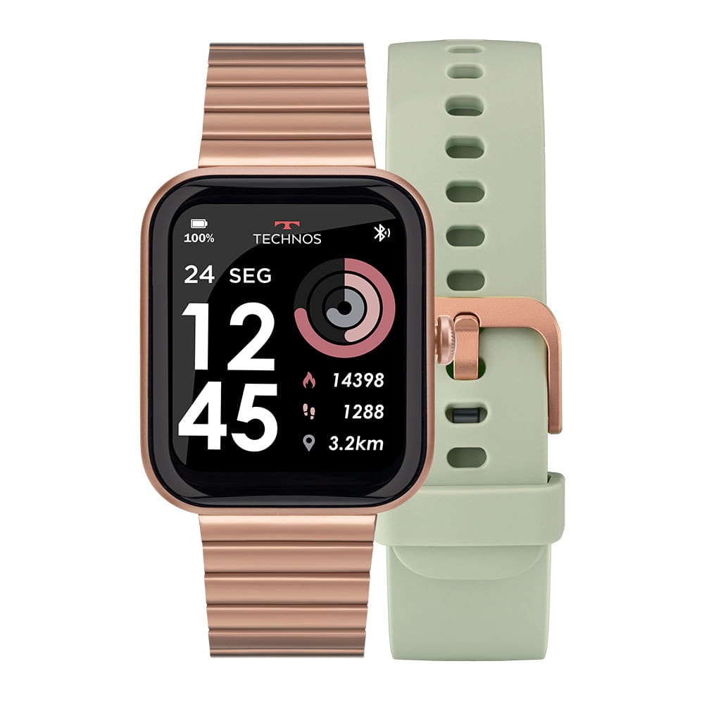 Imagem do Smartwatch Technos Connect Max Rose E Verde Tmaxaj C7t