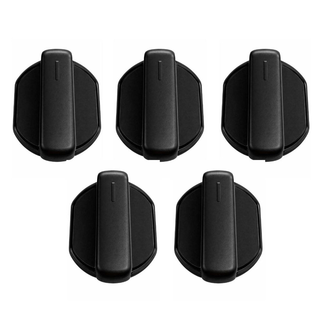 Imagem do Kit 5 Manipulos Botoes Pretos Para Cooktop 5 Bocas Mueller Original