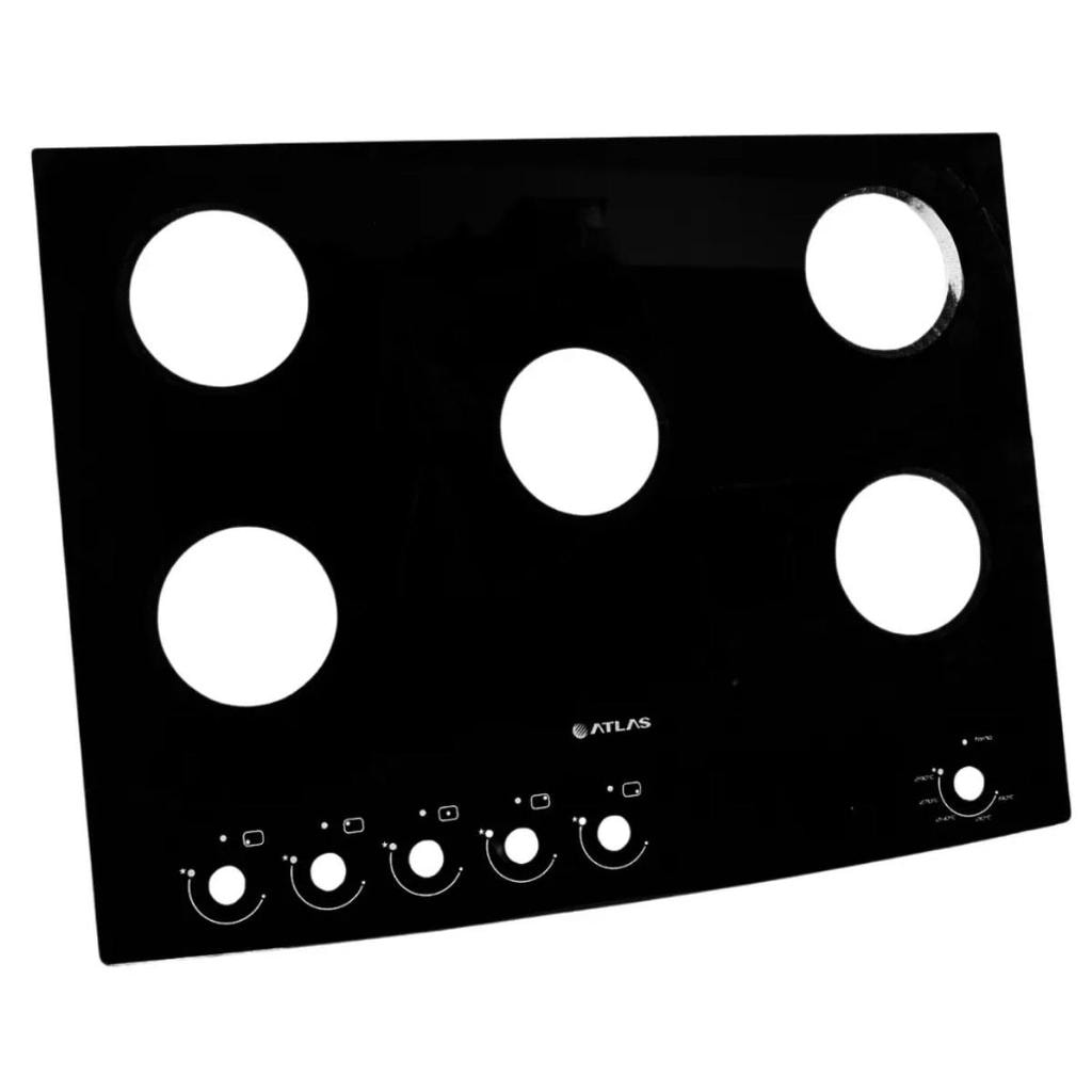 Imagem do Mesa De Vidro Tampo Fogao Atlas Monaco Top Glass 5 Bocas Preto