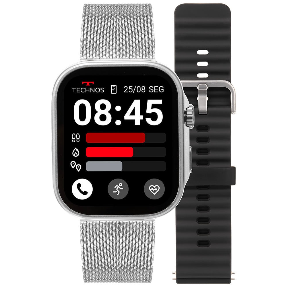 Imagem do Smartwatch Technos Connect Max Call Prata Tmaxcab 9k