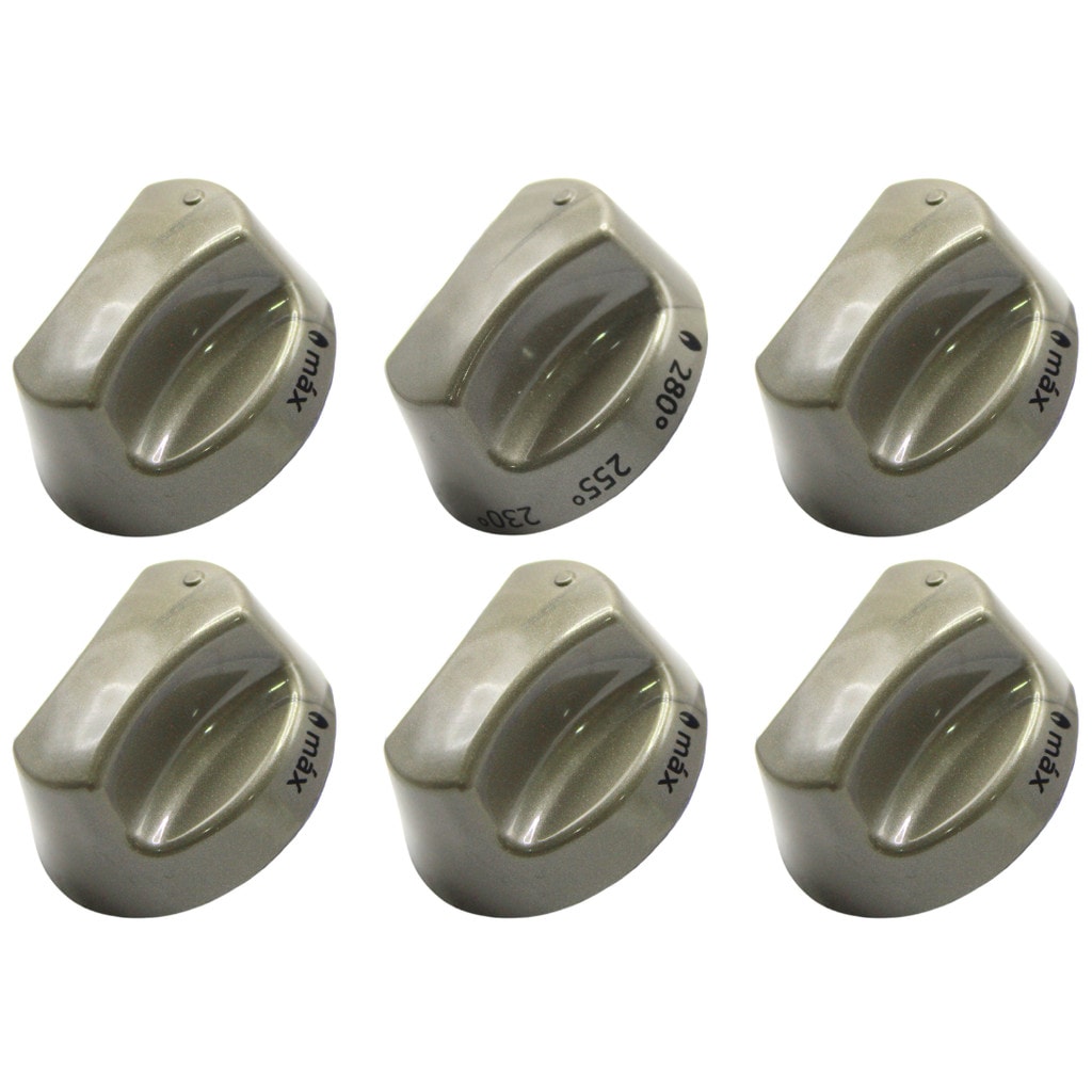 Imagem do Kit 6 Botoes Fogao Esmaltec Agata Topazio Jade 5 Bocas