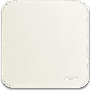 Imagem do Mousepad Desk Pad Em Couro Ecologico Premium 20x20cm Couse Off White