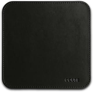 Imagem do Mousepad Desk Pad Em Couro Ecologico Premium 20x20cm Couse Preto