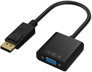 Imagem do Adaptador Conversor Displayport Dp Para Vga Macho Para Femea Preto