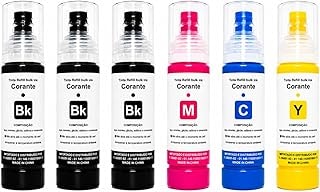Imagem do Kit 6 Tintas T544 Compativel Epson Ecotank Para Impressoras L4150 L4160 L6270 L4260 L3150 L3110 L3250 L3210 L5190 L1250 L5290